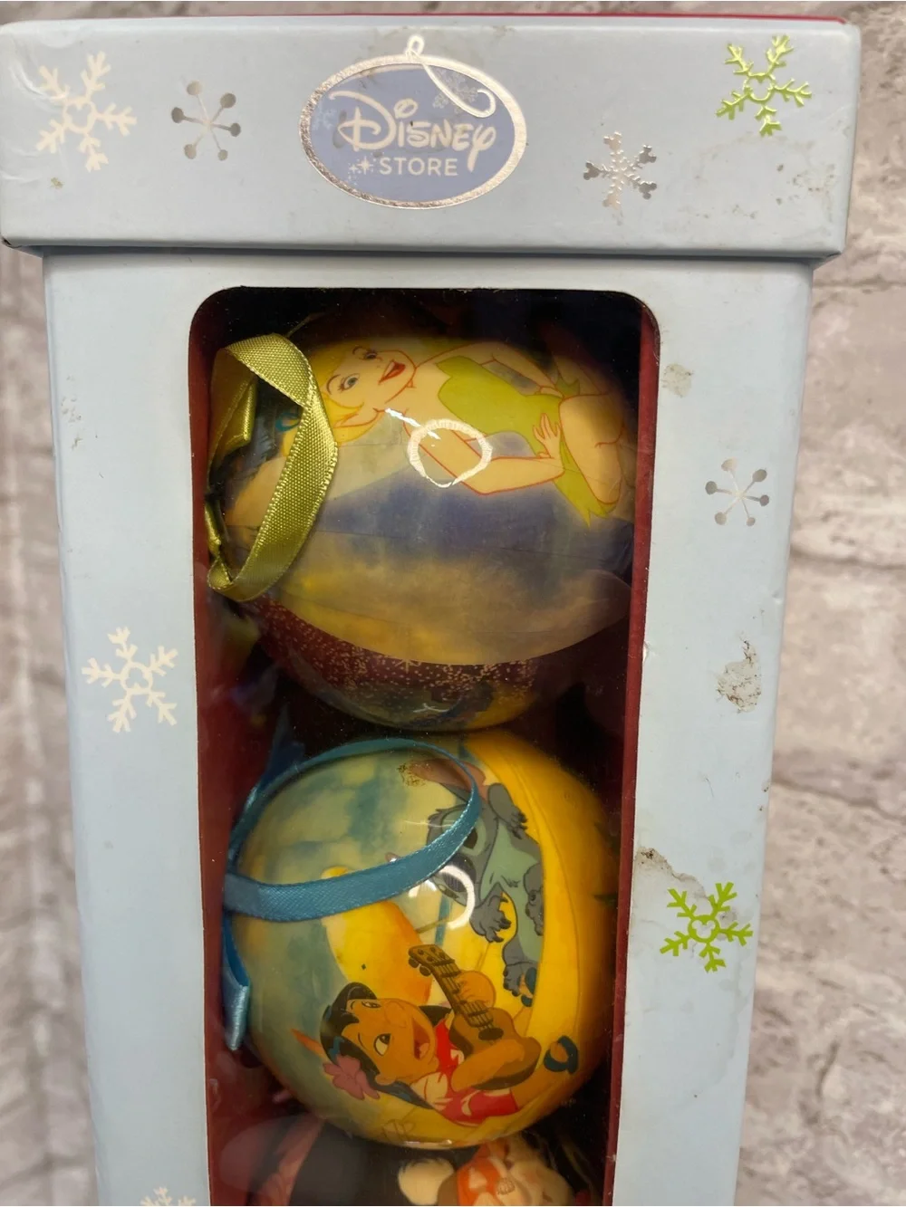Disney Store Character’s 7 Pc Christmas Ornament Box Set Pooh Pinocchio Moana